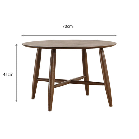 Sander Round Walnut Effect Wooden Coffee Table and Side Table Set