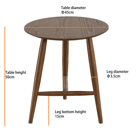 Sander Round Wooden Coffee Table and Side Table Set - Walnut