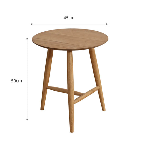 Sander Round Oak Effect Wooden Coffee Table and Side Table Set