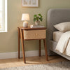 Savla Brown Rattan 1 Drawer Wooden Bedside Cabinet