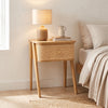 Savla Natural Rattan 1 Drawer Wooden Bedside Cabinet