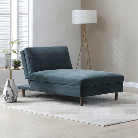 Scott Chaise Sofa Bed in Navy or Olive Green Chenille