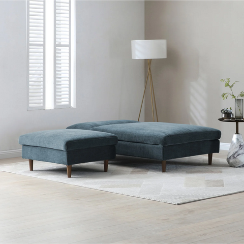 Scott Chaise Sofa Bed in Navy or Olive Green Chenille