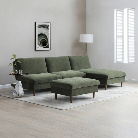 Scott Chaise Sofa Bed in Navy or Olive Green Chenille