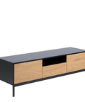 Seaford TV Unit 2 Doors 1 Drawer in Black & Oak