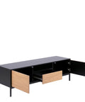 Seaford TV Unit 2 Doors 1 Drawer in Black & Oak