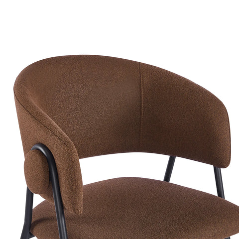 Shiro Set of 4 Chestnut Brown Dining Chairs with Black Metal Frame