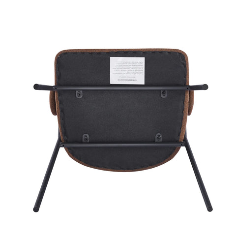 Shiro Set of 4 Chestnut Brown Dining Chairs with Black Metal Frame