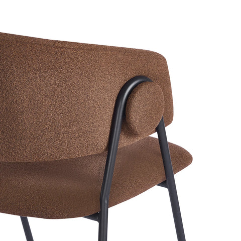 Shiro Set of 4 Chestnut Brown Dining Chairs with Black Metal Frame