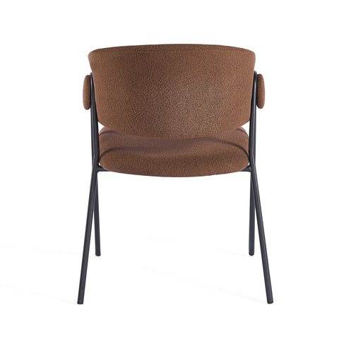 Shiro Set of 4 Chestnut Brown Dining Chairs with Black Metal Frame