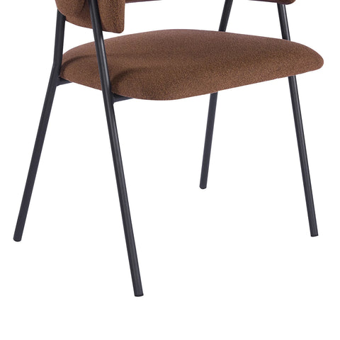 Shiro Set of 4 Chestnut Brown Dining Chairs with Black Metal Frame
