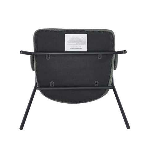 Shiro Set of 4 Deep Moss Green Dining Chairs with Black Metal Frame