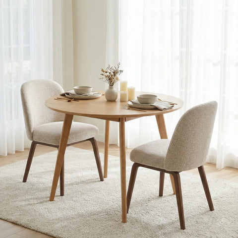 Sienna Oak Round Wooden Dining Table - 100cm