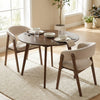 Sienna Scandinavian 2-4 Seater Walnut Effect Round Wooden Dining Table - 100cm