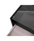 Solano Glass-Top Bedside Table (Available in Black and White)