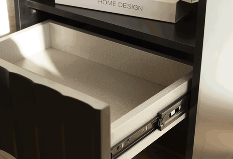 Solano Glass-Top Bedside Table (Available in Black and White)