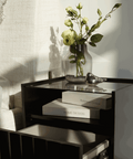 Solano Glass-Top Bedside Table (Available in Black and White)