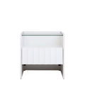 Solano Glass-Top Bedside Table (Available in Black and White)