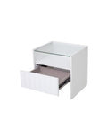 Solano Glass-Top Bedside Table (Available in Black and White)