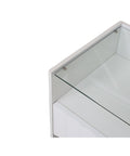 Solano Glass-Top Bedside Table (Available in Black and White)