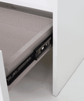 Solano Glass-Top Bedside Table (Available in Black and White)