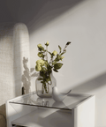 Solano Glass-Top Bedside Table (Available in Black and White)