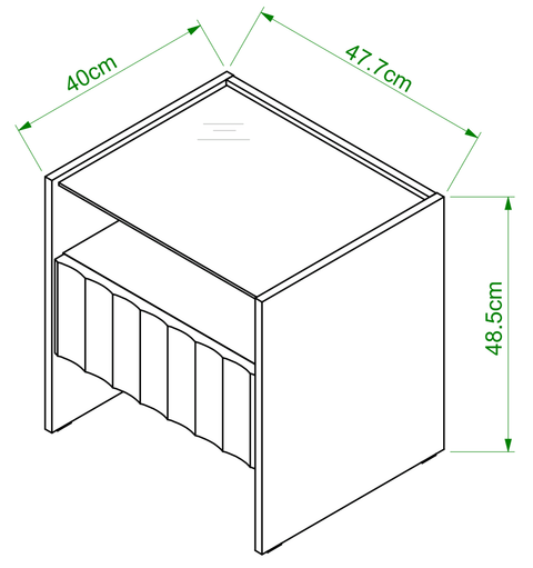 Solano Glass-Top Bedside Table (Available in Black and White)