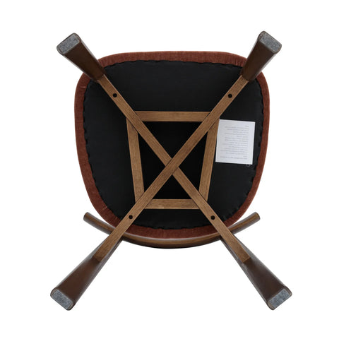Soma Antique Red Fabric Dining Chairs with Walnut Effect Solid Wood Frame (Set of 2)