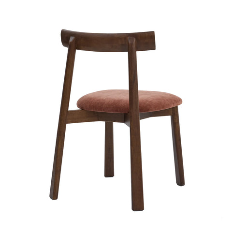 Soma Antique Red Fabric Dining Chairs with Walnut Effect Solid Wood Frame (Set of 2)