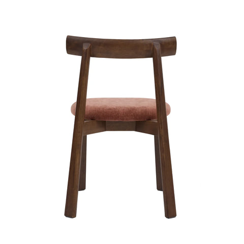 Soma Antique Red Fabric Dining Chairs with Walnut Effect Solid Wood Frame (Set of 2)