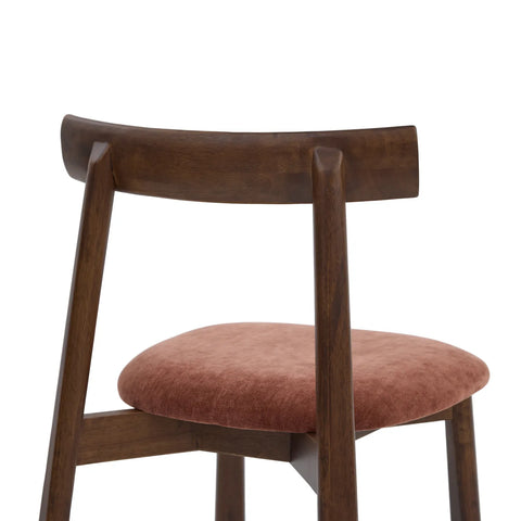 Soma Antique Red Fabric Dining Chairs with Walnut Effect Solid Wood Frame (Set of 2)