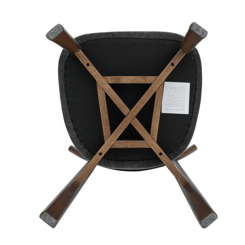 Soma Dark Grey Fabric Dining Chairs with Walnut Effect Solid Wood Frame (Set of 2)