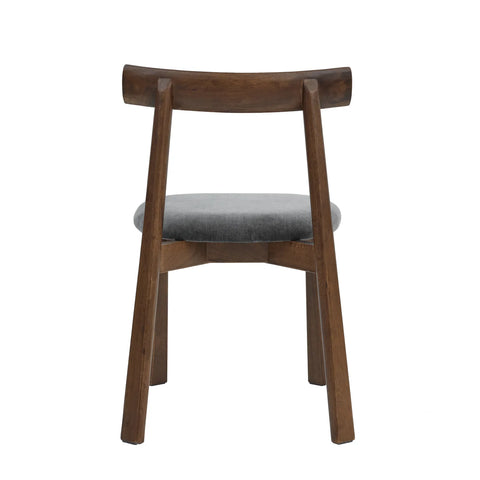 Soma Dark Grey Fabric Dining Chairs with Walnut Effect Solid Wood Frame (Set of 2)