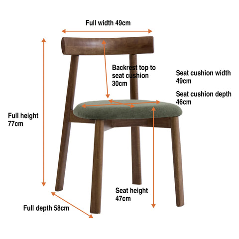 Soma Set of 2 Olive Green Fabric Dining Chairs