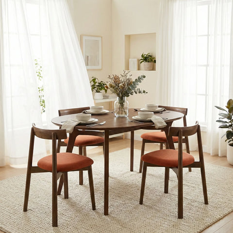 Soma Set of 2 Rusty Orange Fabric Dining Chairs