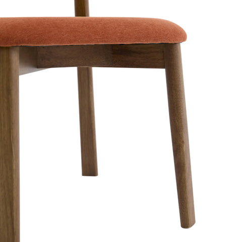 Soma Set of 2 Rusty Orange Fabric Dining Chairs