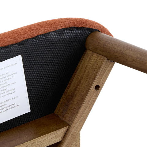 Soma Set of 2 Rusty Orange Fabric Dining Chairs