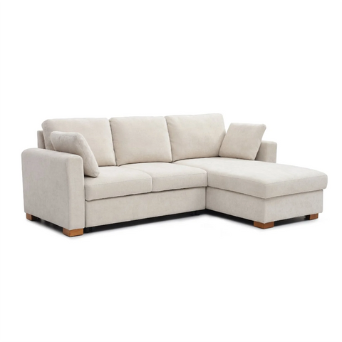 Sorrento Corner Sofa Bed in Grey, Natural and Taupe Chenille