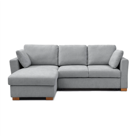 Sorrento Corner Sofa Bed in Grey, Natural and Taupe Chenille