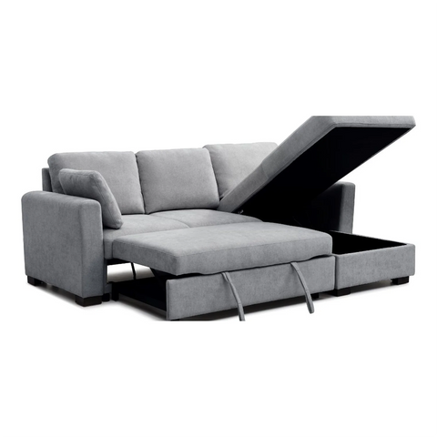 Sorrento Corner Sofa Bed in Grey, Natural and Taupe Chenille