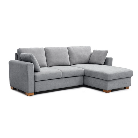 Sorrento Corner Sofa Bed in Grey, Natural and Taupe Chenille