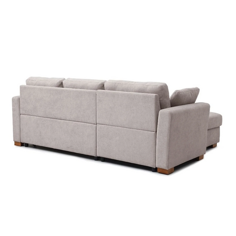 Sorrento Corner Sofa Bed in Grey, Natural and Taupe Chenille