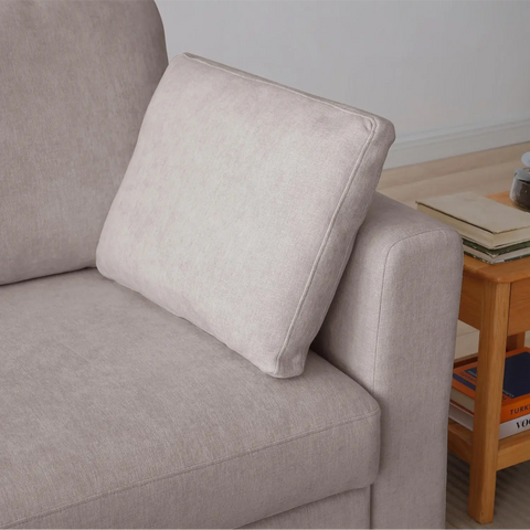 Sorrento Corner Sofa Bed in Grey, Natural and Taupe Chenille