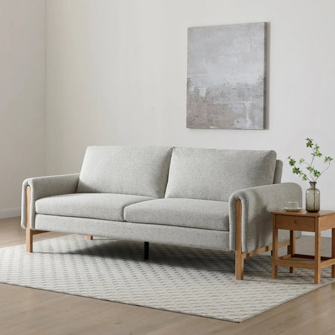 Thea Click Clack Sofabed in Natural or Grey Textured Weave