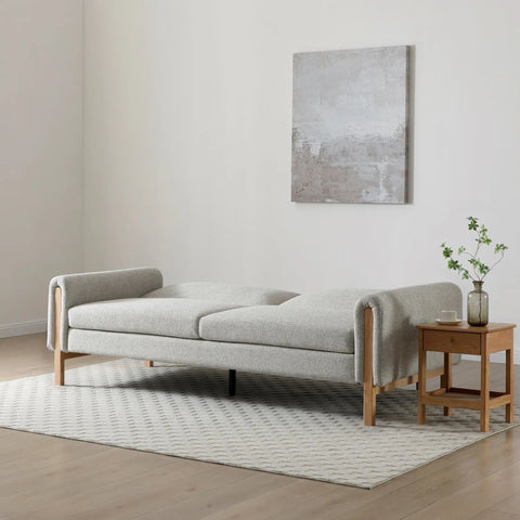 Thea Click Clack Sofabed in Natural or Grey Textured Weave