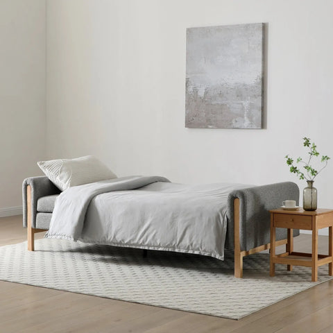Thea Click Clack Sofabed in Natural or Grey Textured Weave