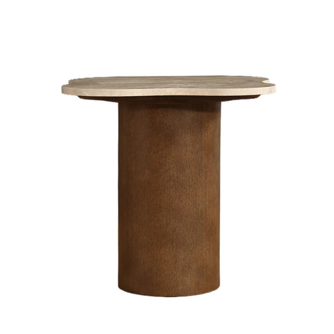 Tilde Walnut Effect Coffee Tables with Travertine Marble Tops