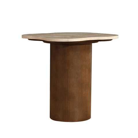 Tilde Walnut Effect Coffee Tables with Travertine Marble Tops