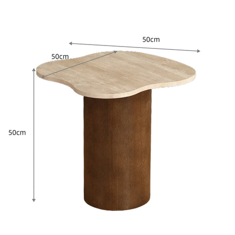 Tilde Walnut Effect Coffee Tables with Travertine Marble Tops
