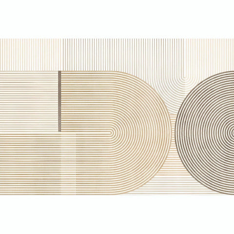 Topology B Circular & Linear Geometrical Pattern Rug - 160 x 200cm - Furnt